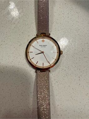 kate spade Rose Gold Case Watch with Pink Glitter Strap